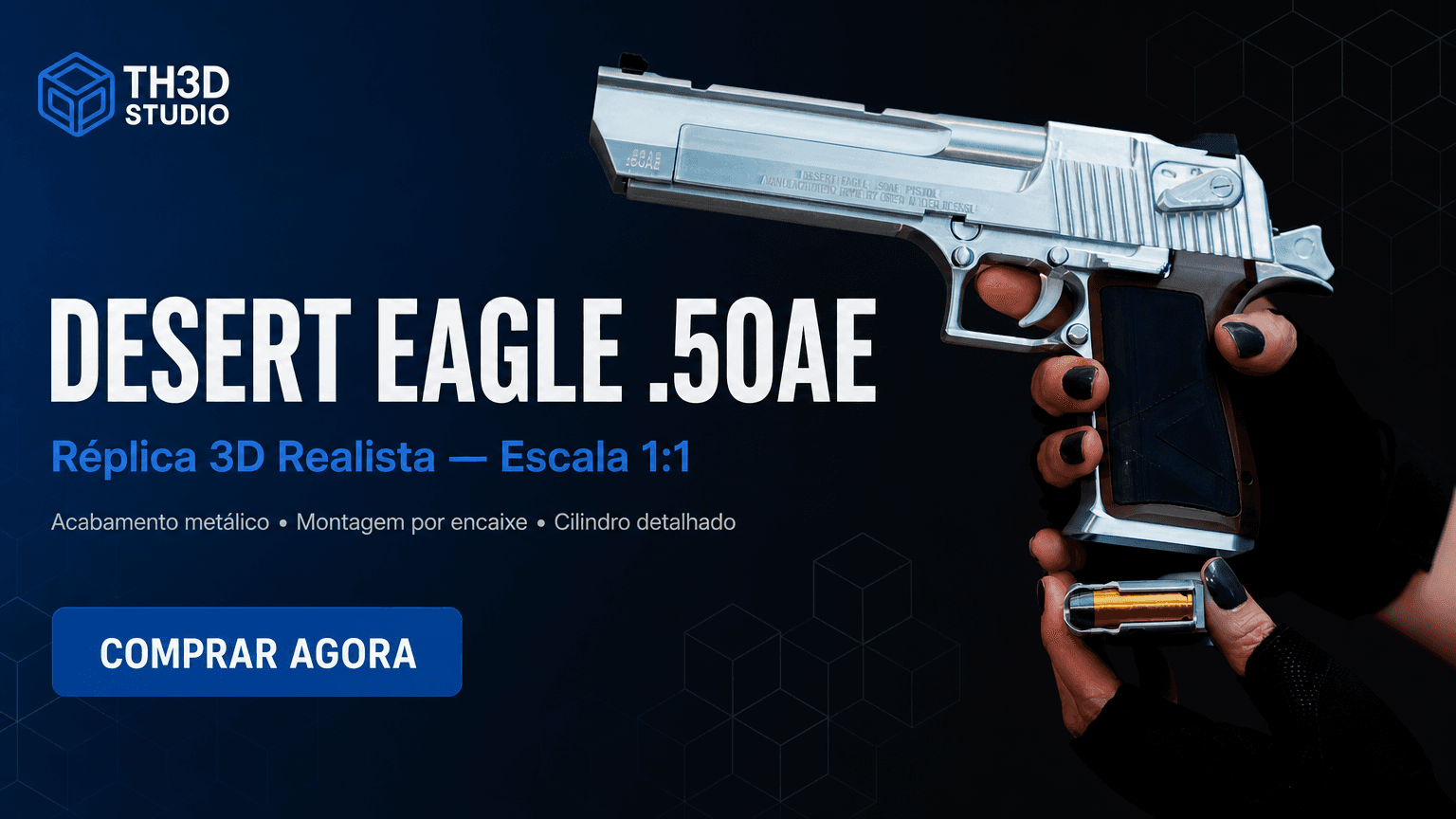 Desert Eagle .50AE — Réplica 3D Realista