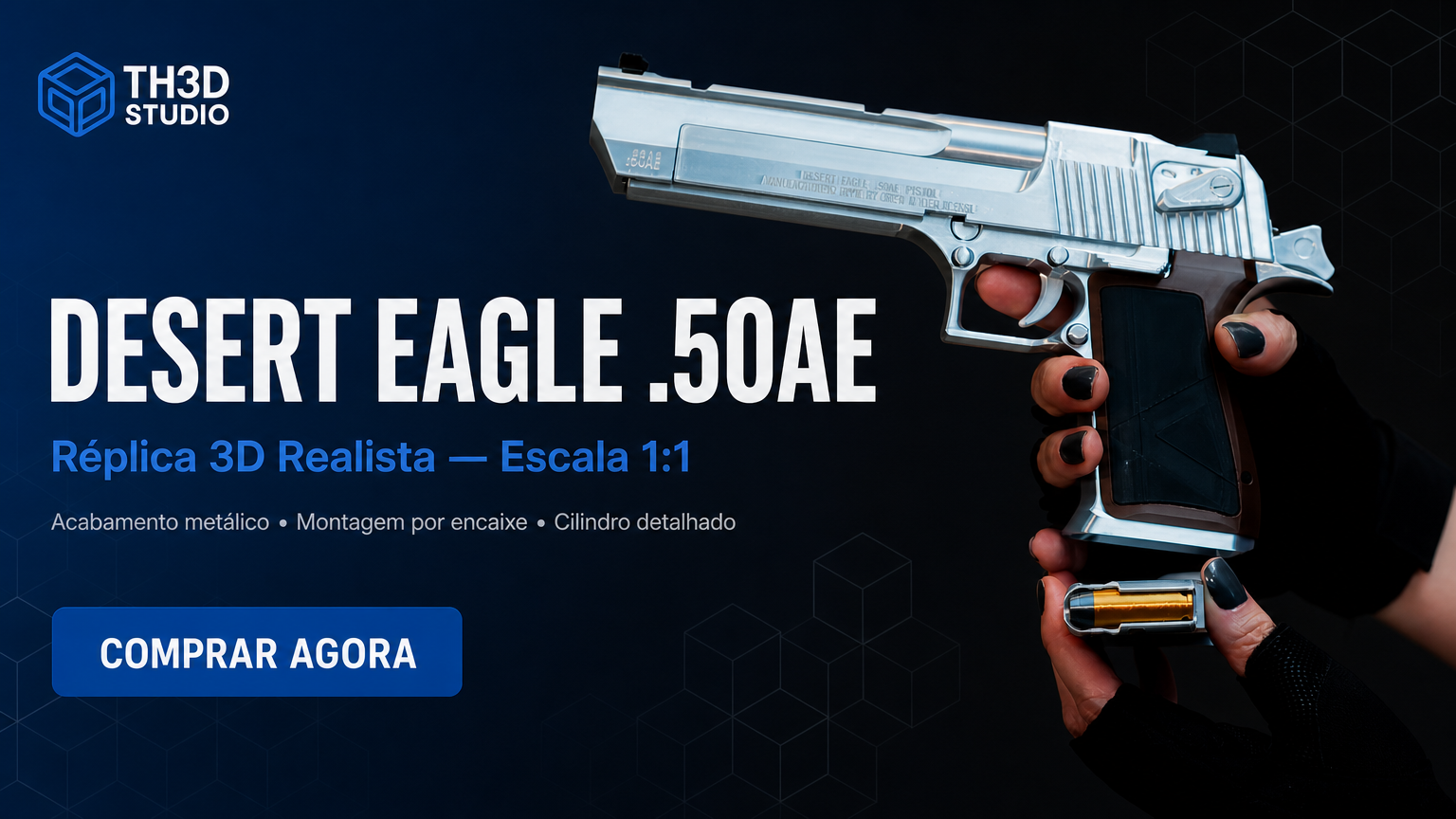 Desert Eagle .50AE — Réplica 3D Realista